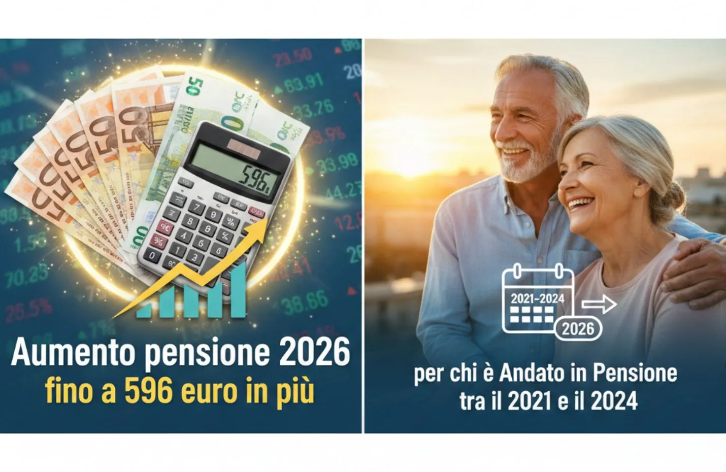 Aumento pensione 2026: fino a 596 euro in più per chi è Andato in Pensione tra il 2021 e il 2024